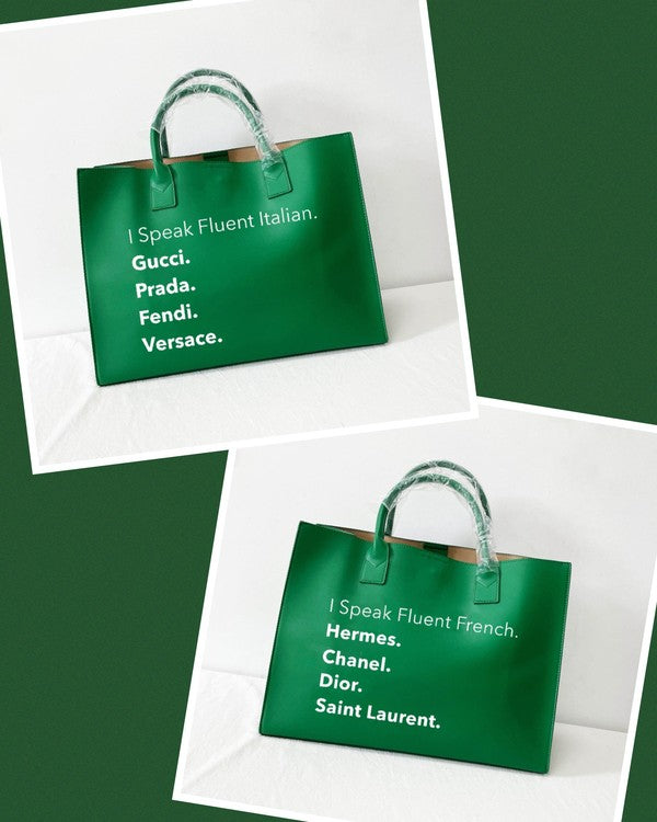 I Speak Italian Tote