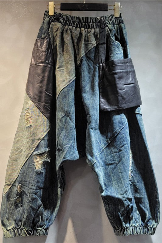 The Baggy Harem Denim Patchwork