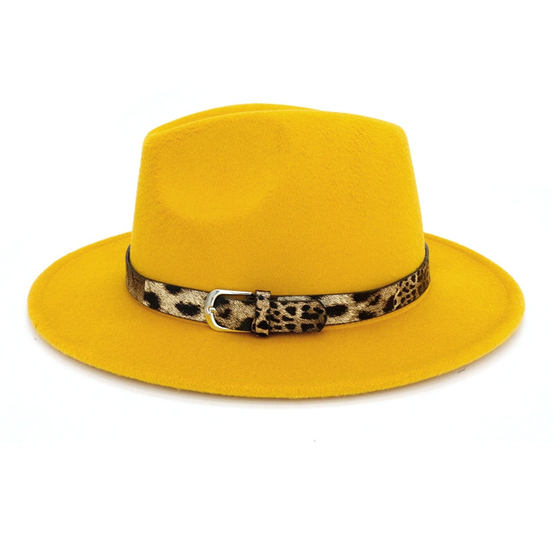Smiley Fedora w/Leopard Trim