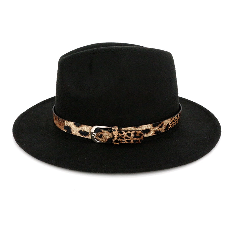 Smiley Fedora w/Leopard Trim