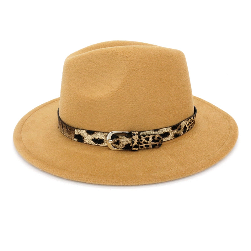 Smiley Fedora w/Leopard Trim