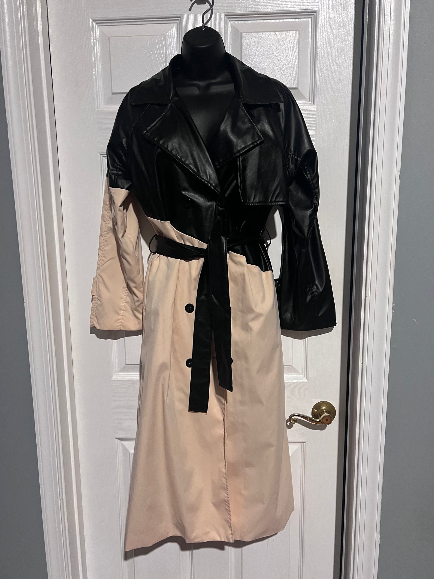 Black & Cream Rain Coat