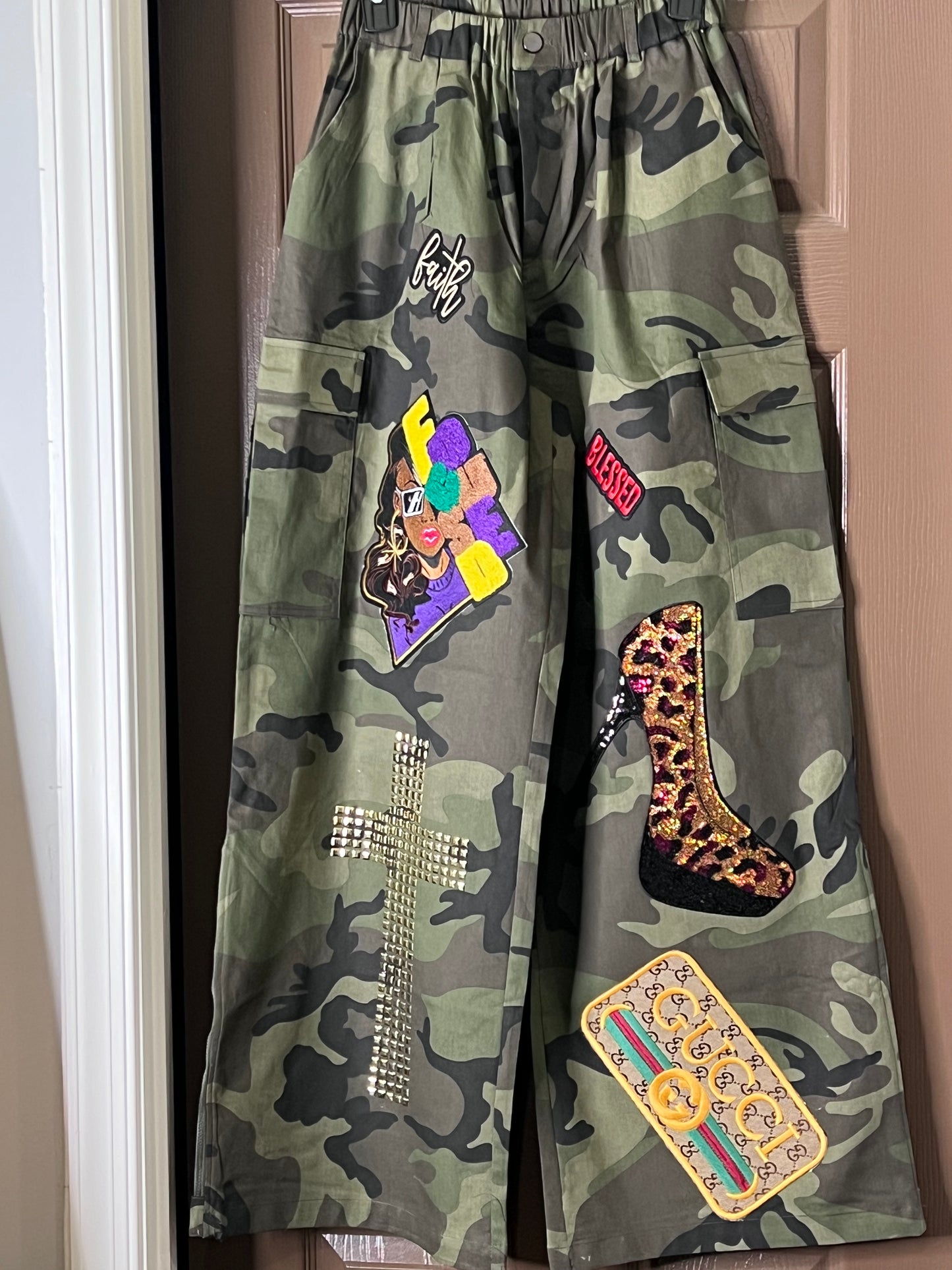 Patched Camo Side Pocket