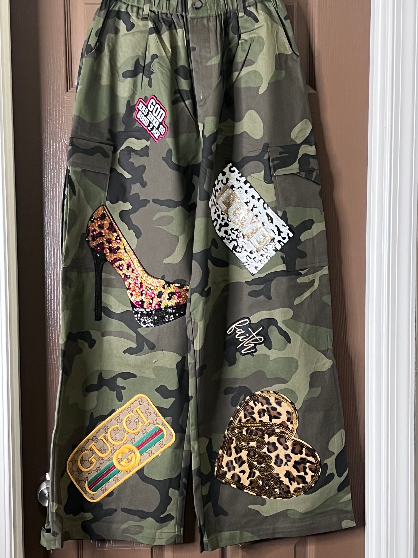 Patched Camo Side Pocket
