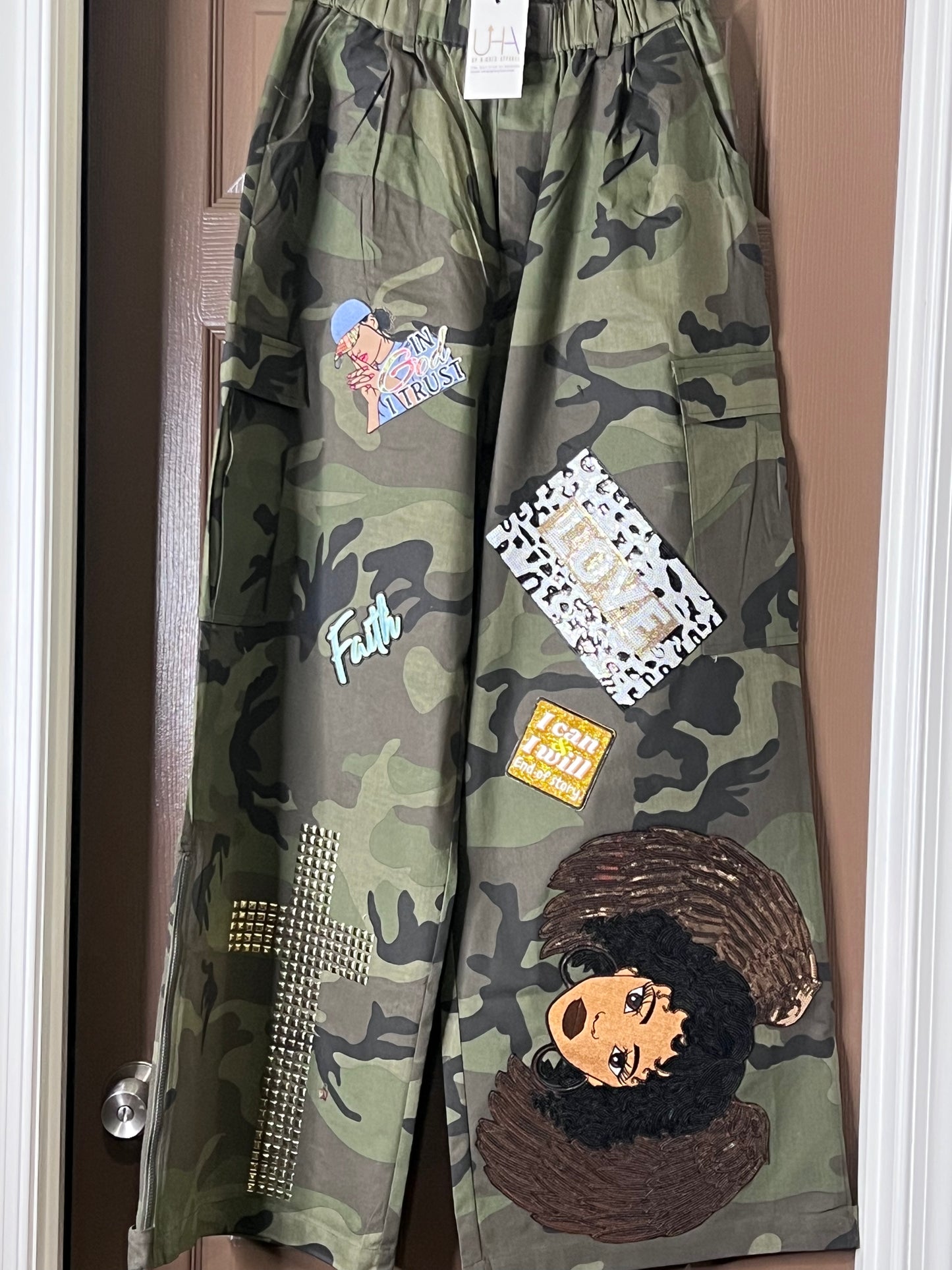 Patched Camo Side Pocket