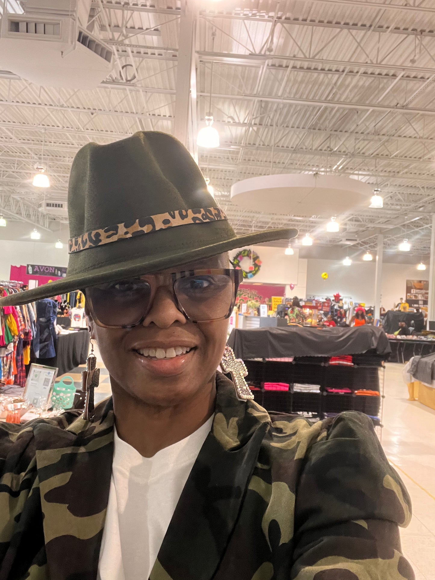 Smiley Fedora w/Leopard Trim
