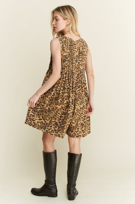 Leopard Denim Romper