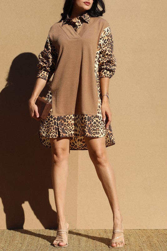 Striped Loose Fit Knit Shirt Dress (more styles)
