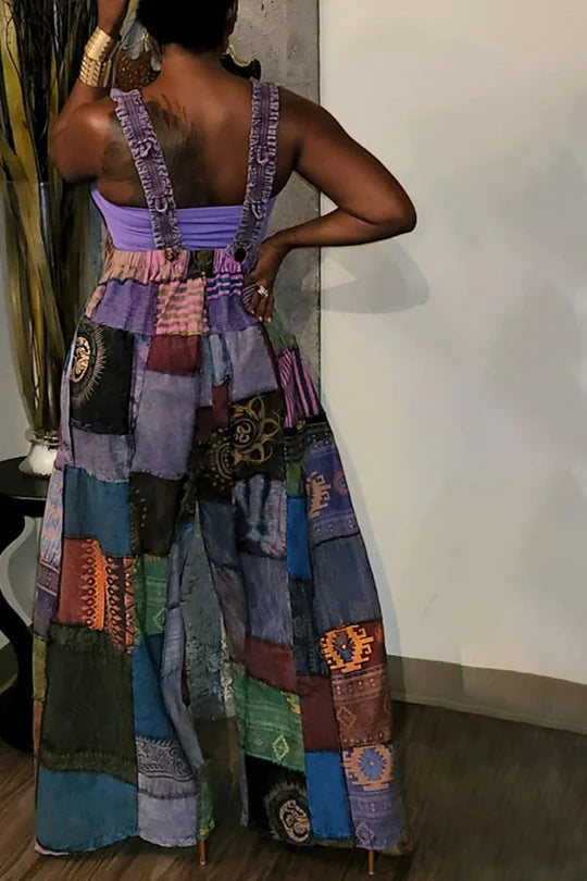 Purple Abstract Jumpsuit