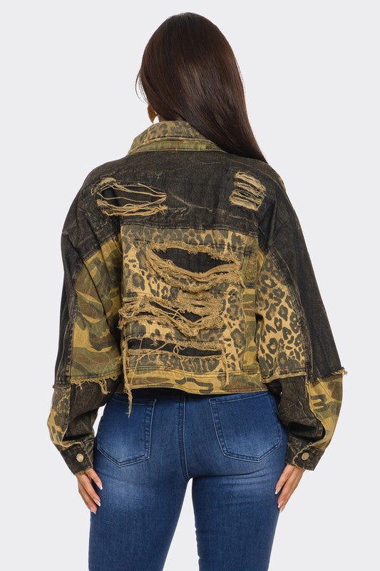 Leopard & Camo Patchwork Jacket