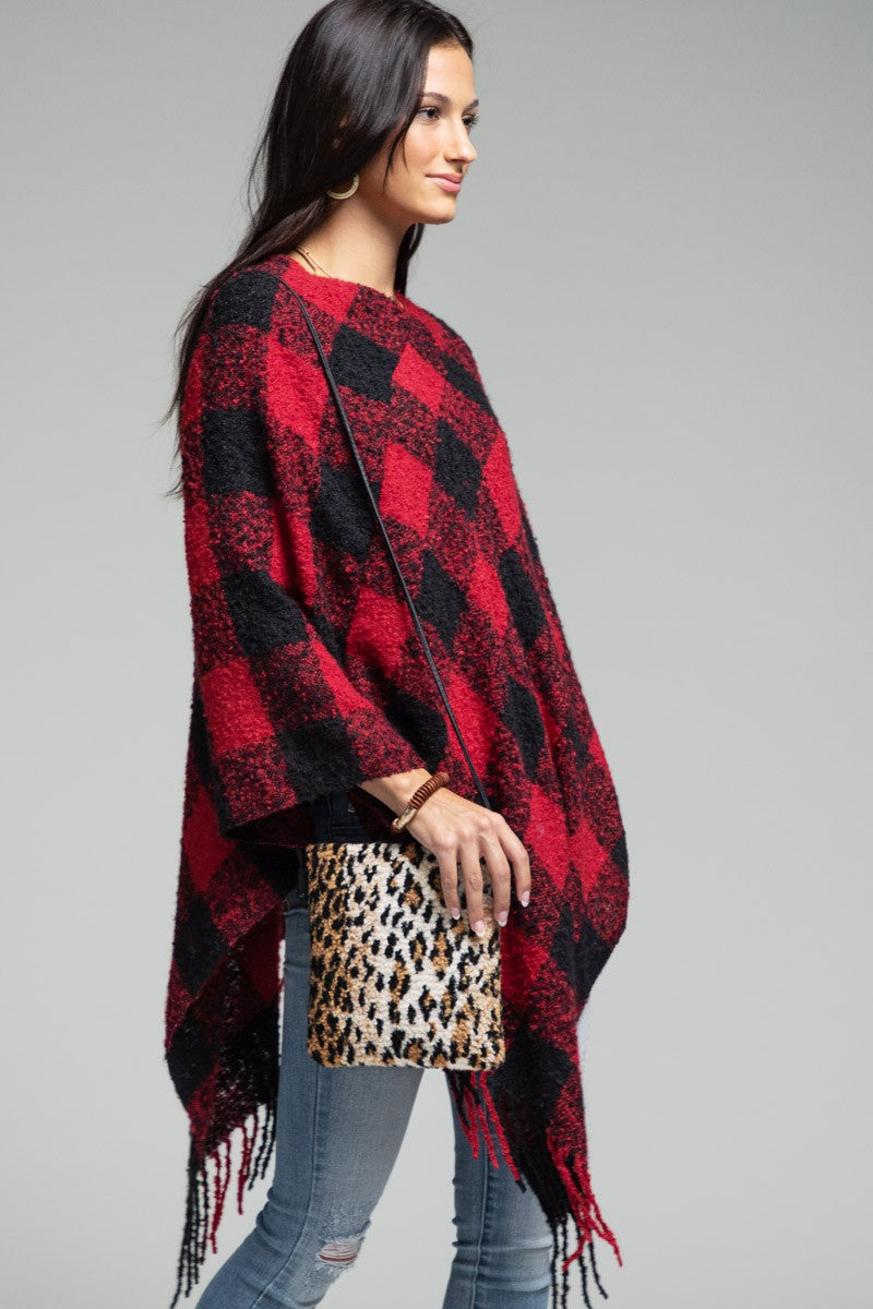 Leopard Print Sherpa Crossbody
