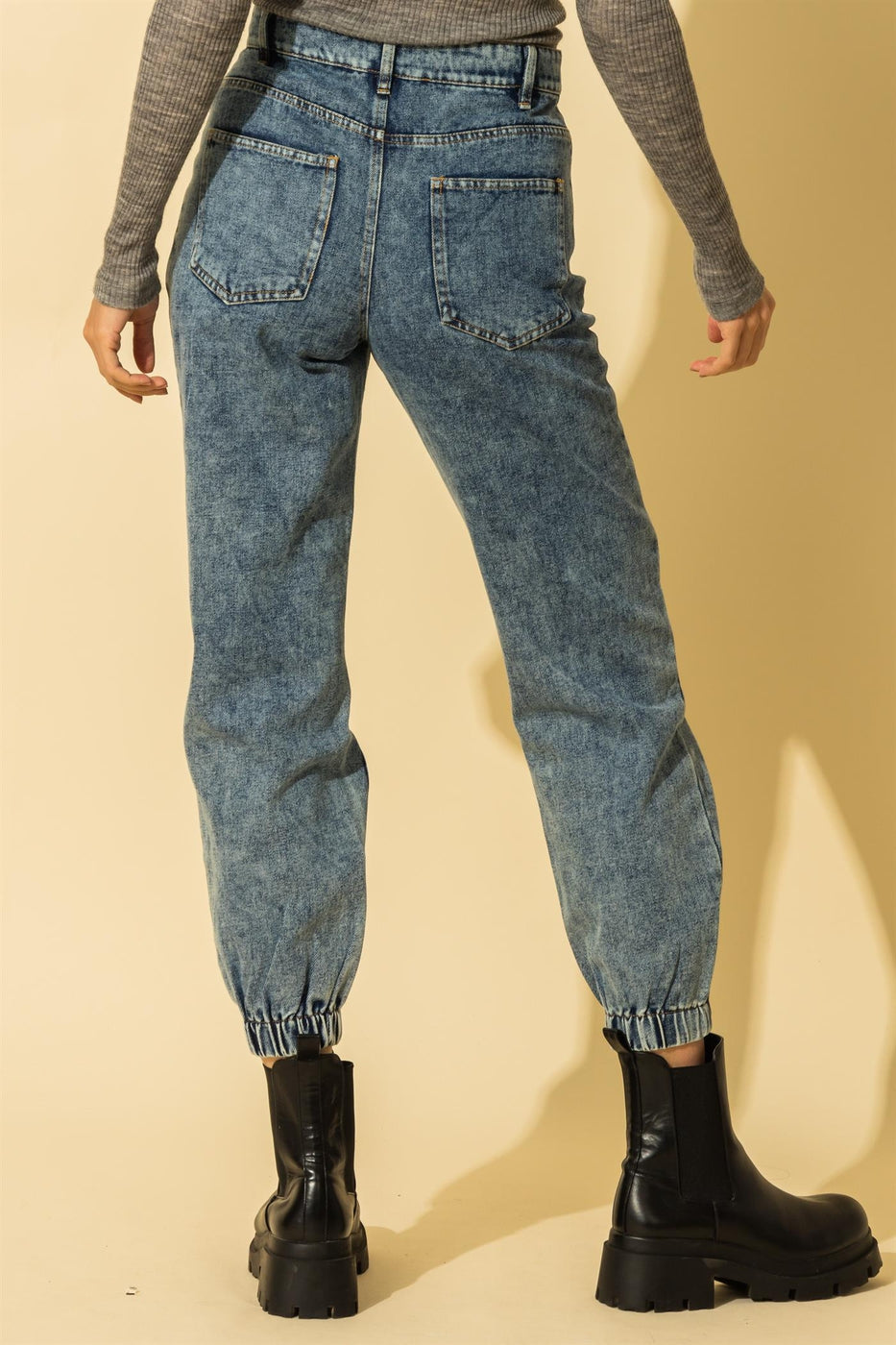 Distressed Denim Jogger
