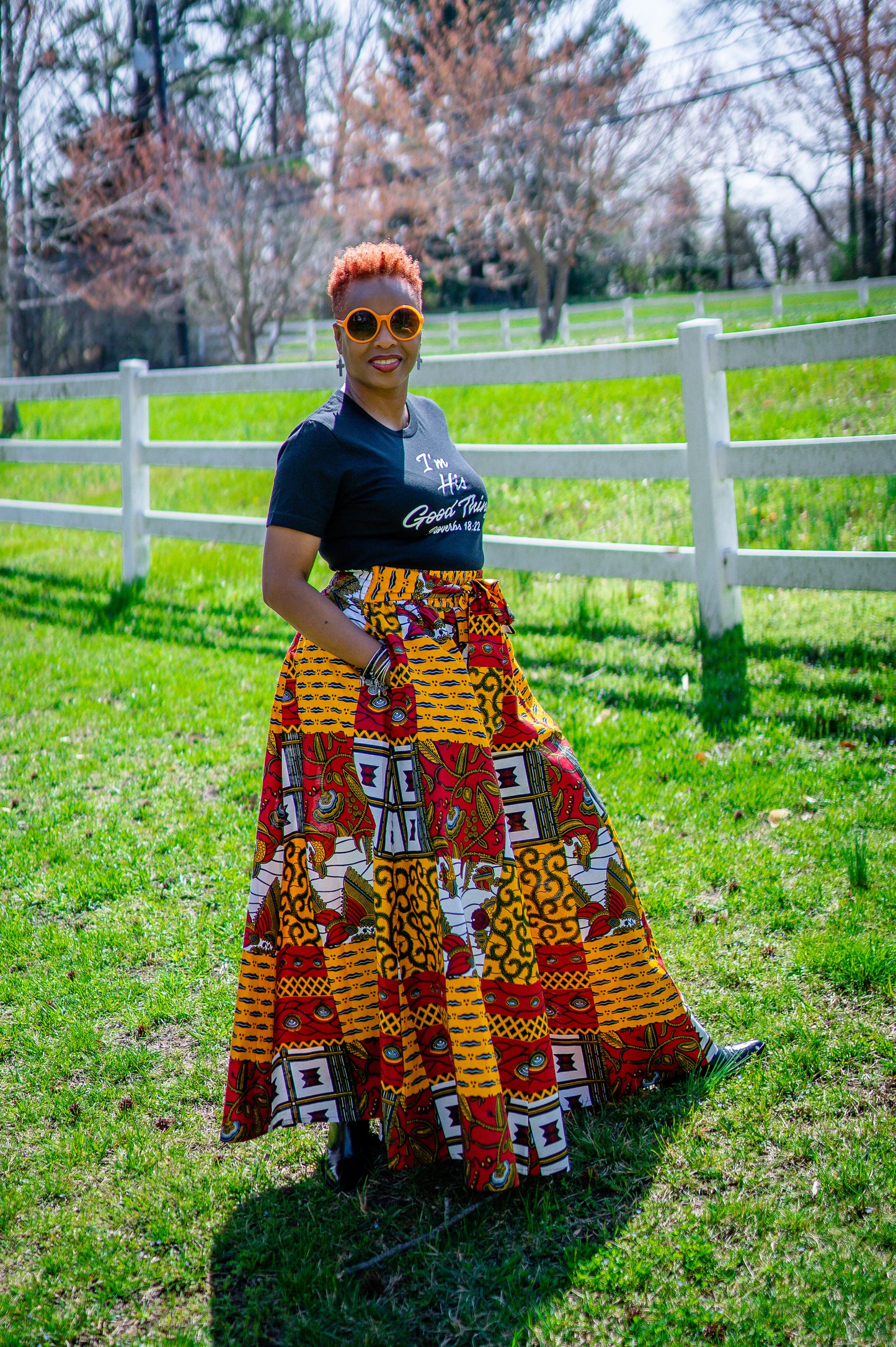 Eyes On You Red & Gold Palazzo Pants w/Headwrap (One Size)