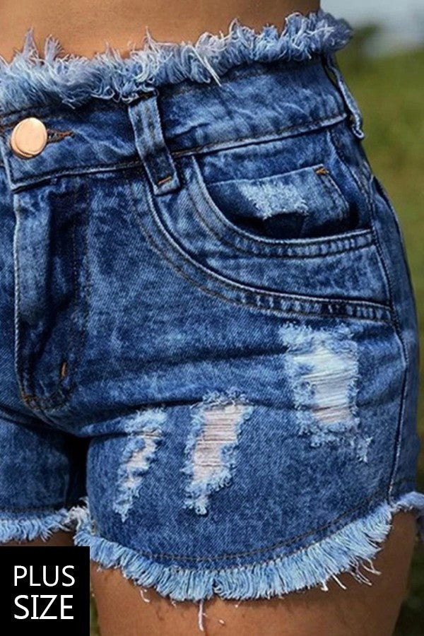 Hot Girl Summer Denim Distressed Shorts