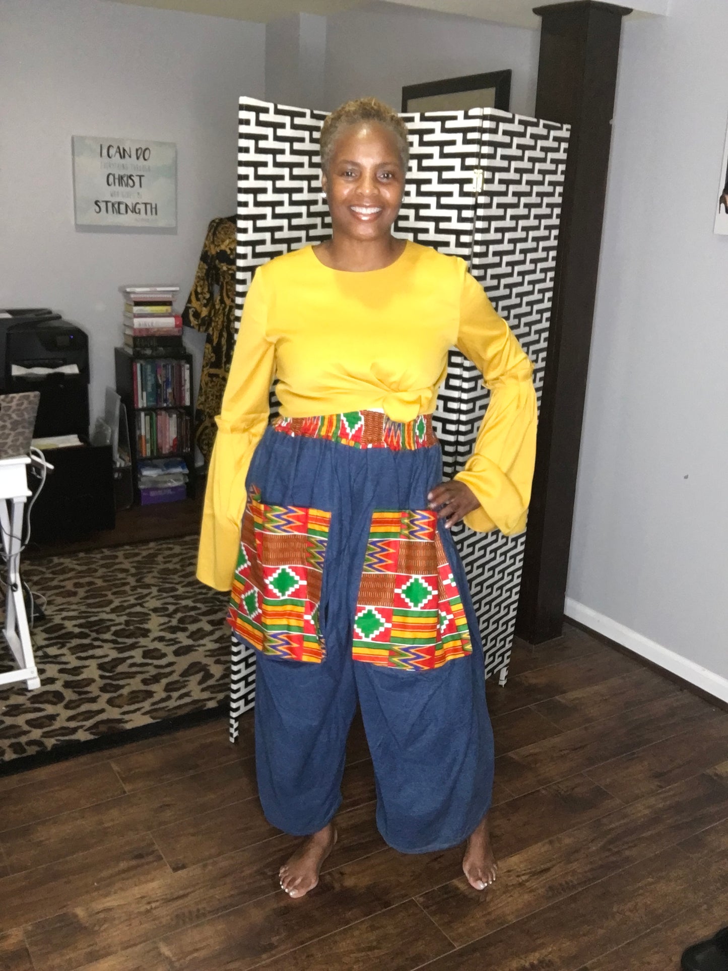 Fill Me Up Crop Denim Harem Pant (More Prints)