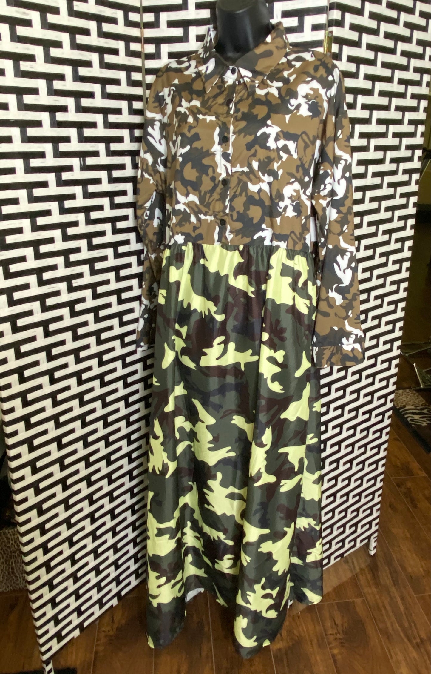 I'm Mixed Up Camo Maxi Dress