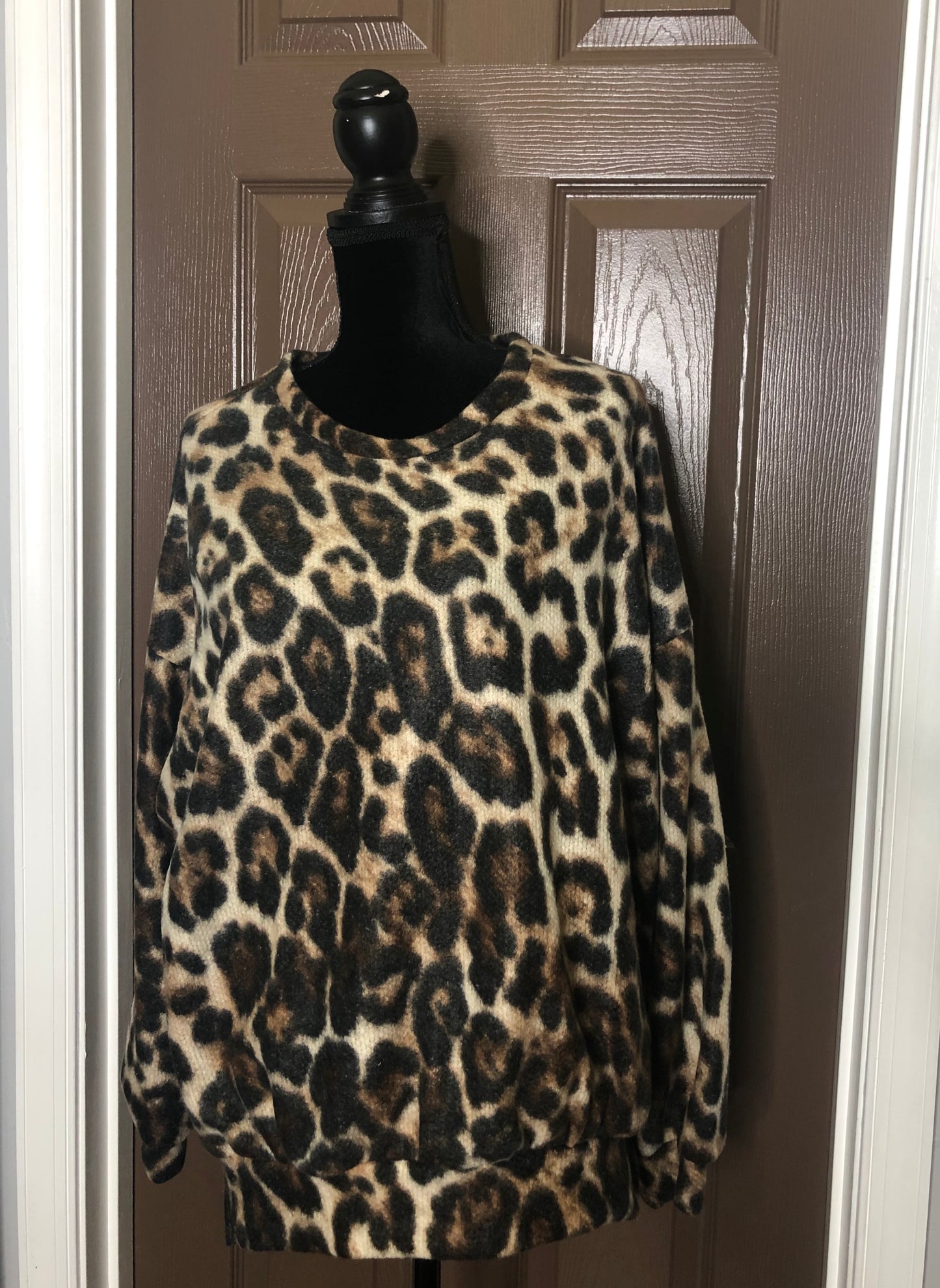 Oversized Leopard Print Top