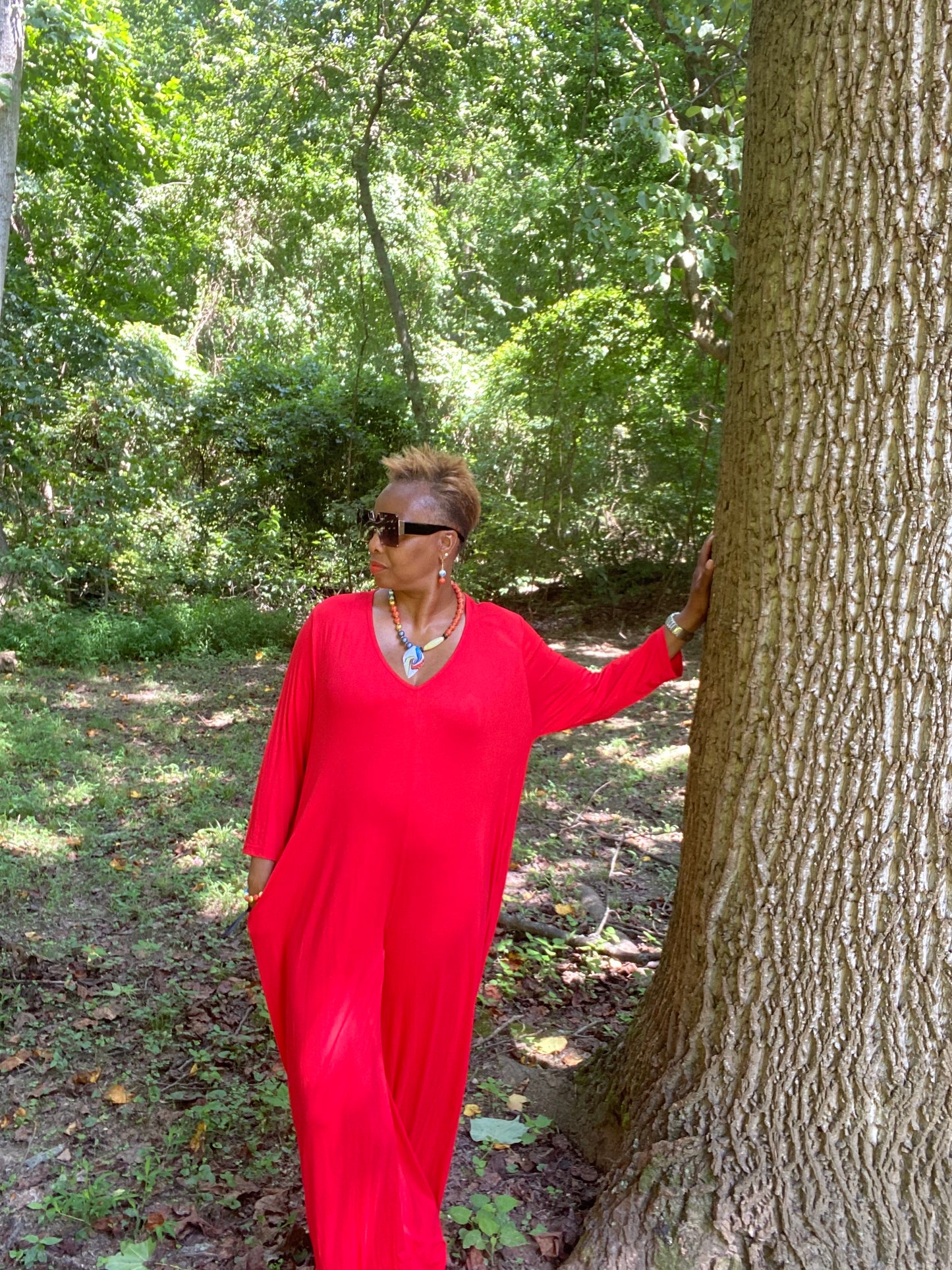 Michelle Wide Leg Knit Jumpsuit (One Size)