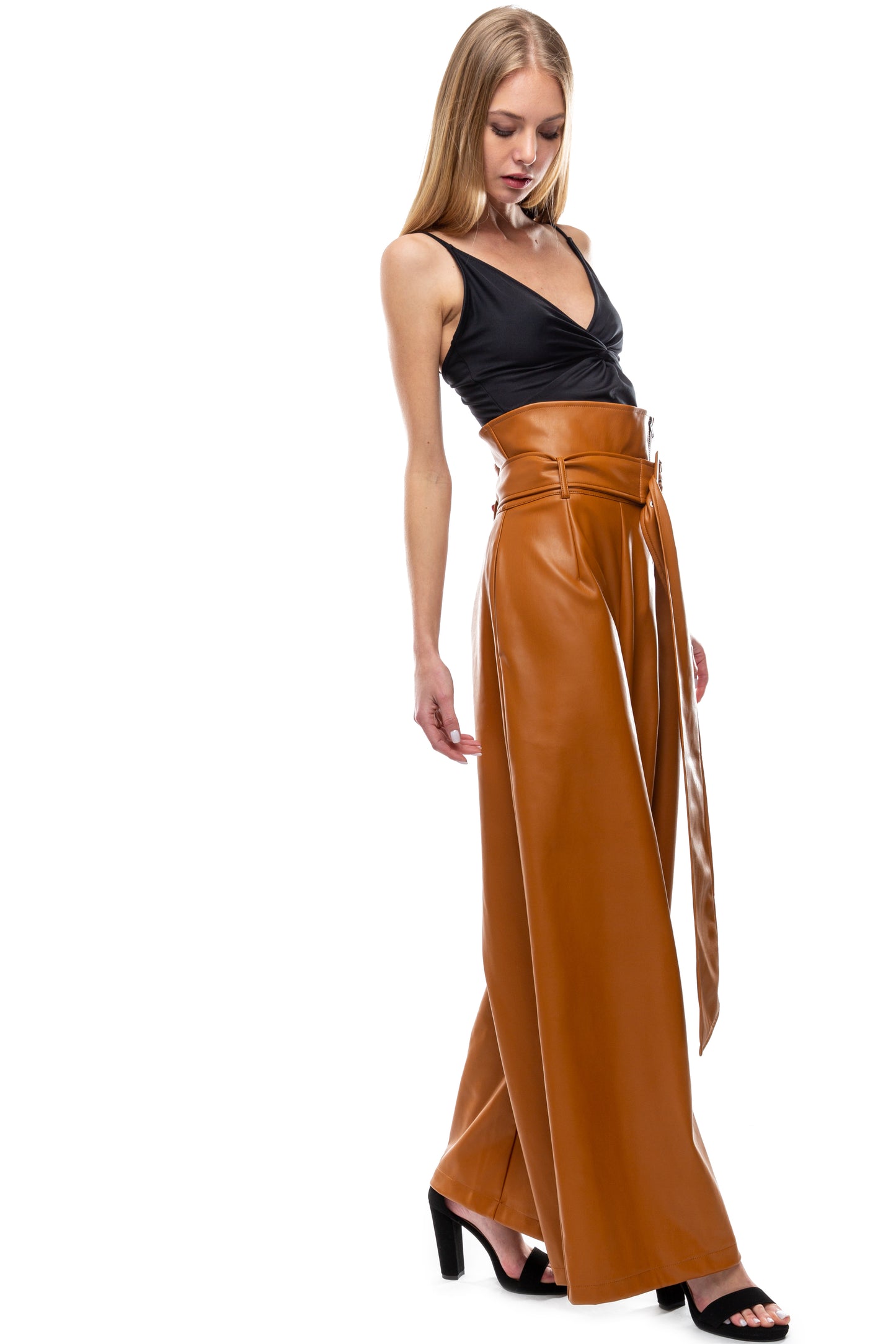 Highly Favored Vegan Leather Wide Leg Pants