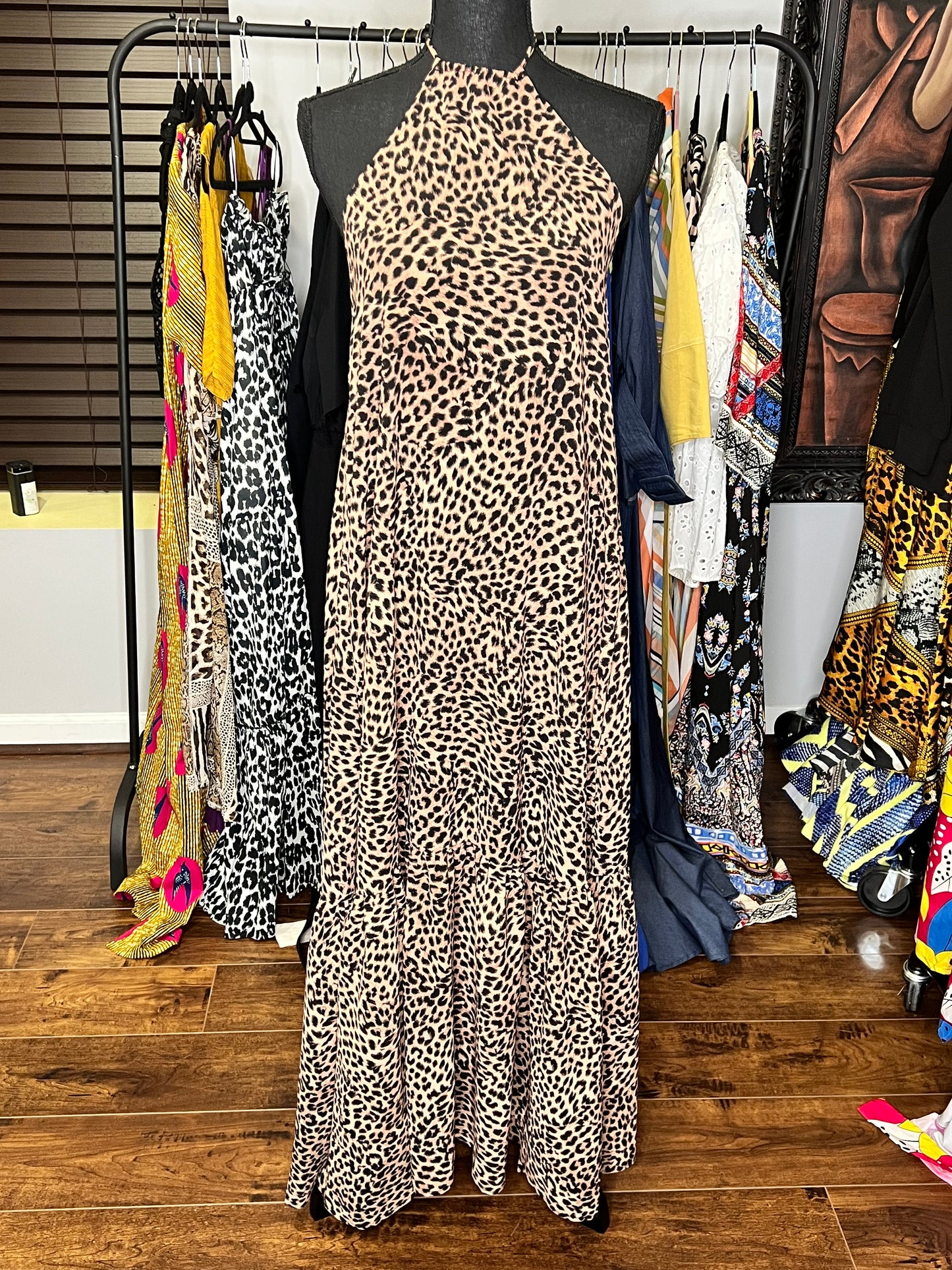 Leopard Halter Dress