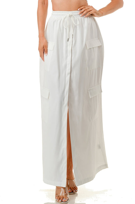 White Cargo Skirt