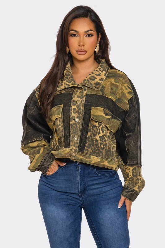Leopard & Camo Patchwork Jacket