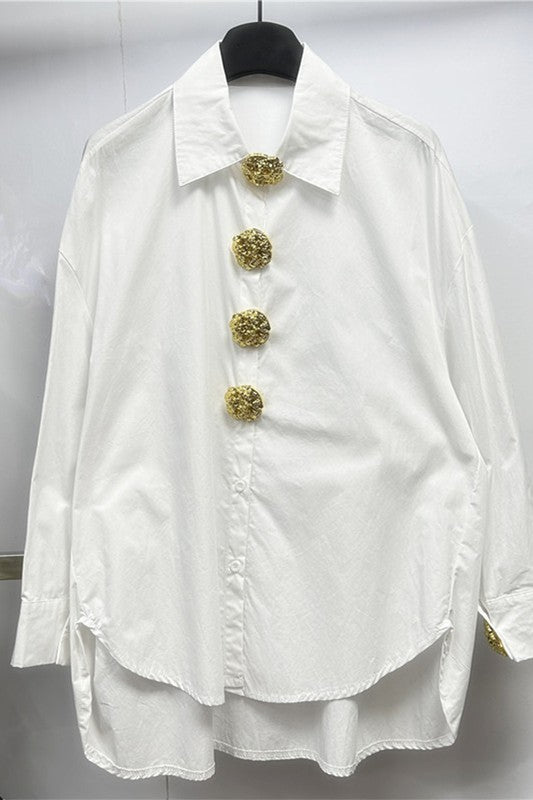 Gold Buckle Button Up Shirt (more colors)