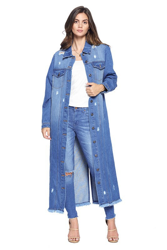 Distressed Denim Duster (more colors)