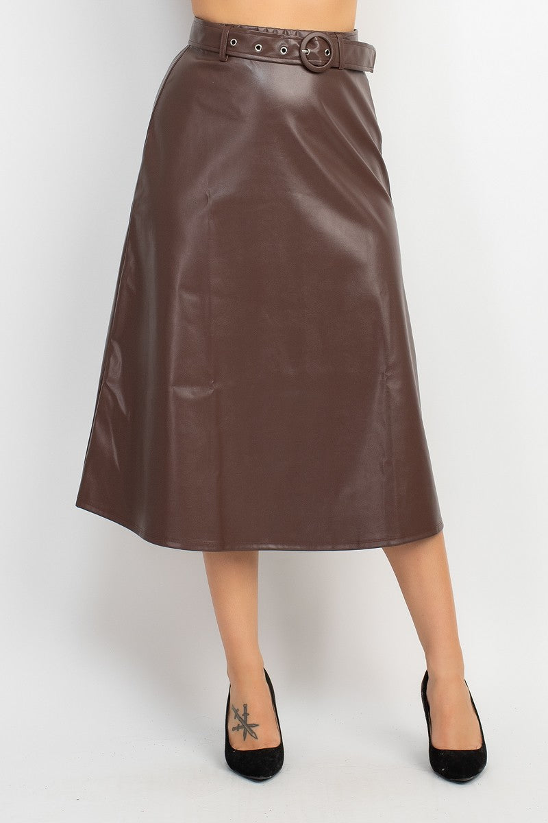 Faux Leather Skirt