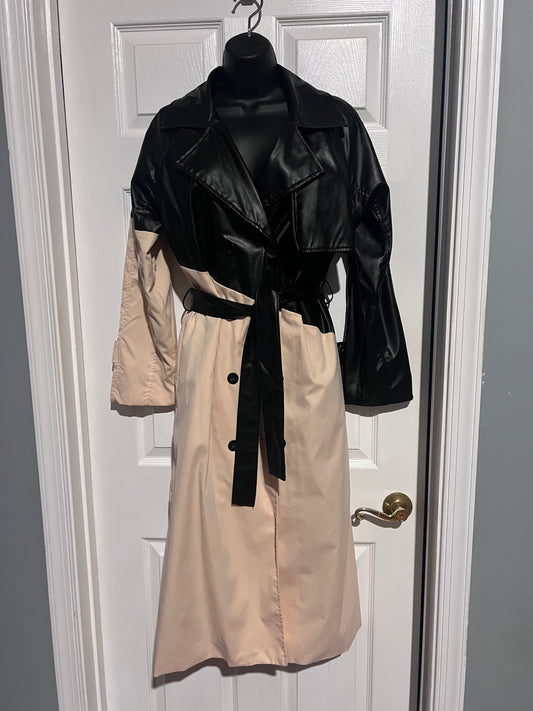 Black & Cream Rain Coat