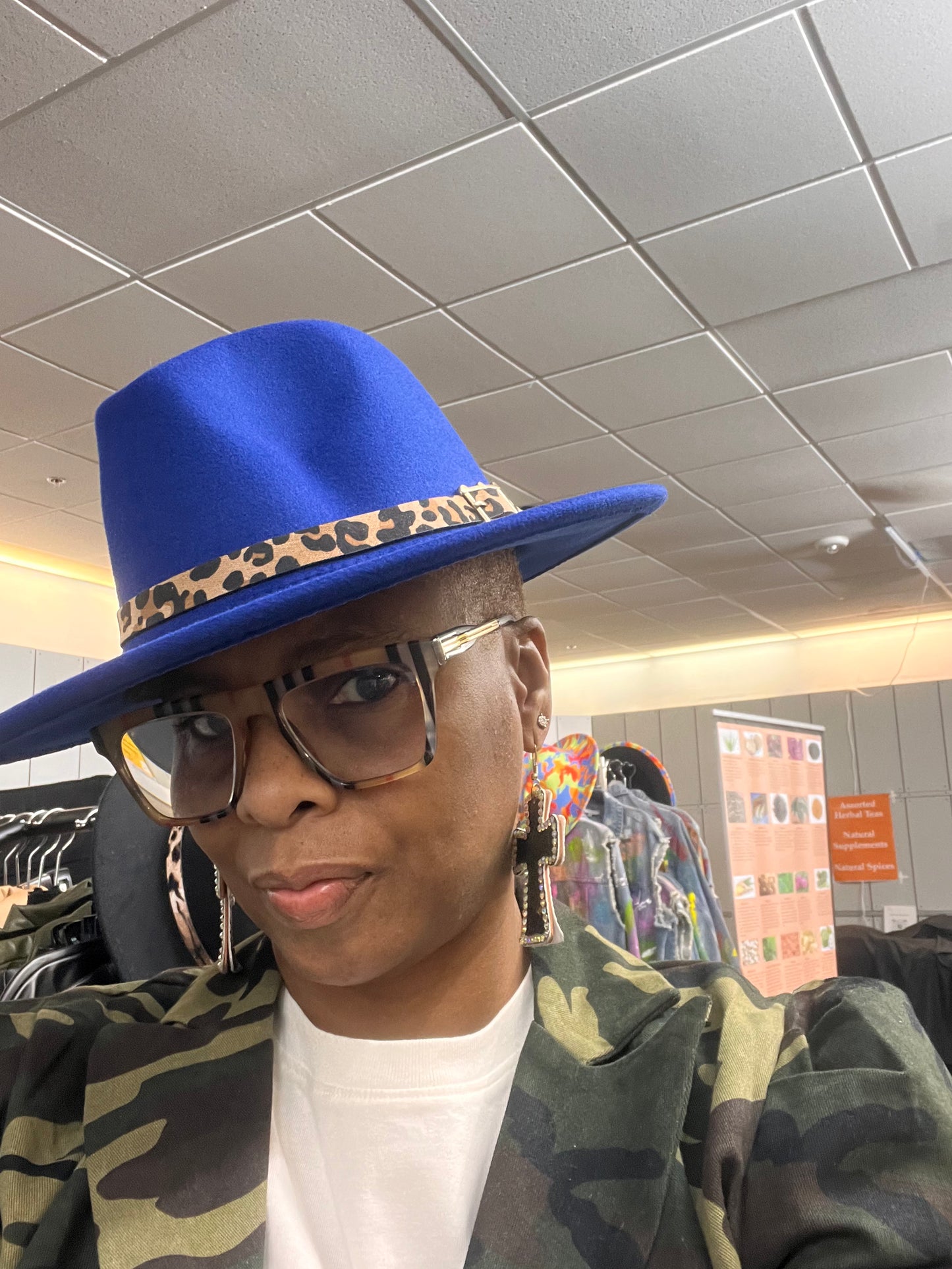 Smiley Fedora w/Leopard Trim -more colors