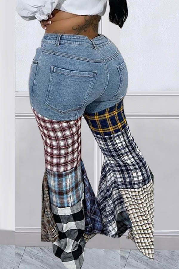 Plaid Bottom Jeans
