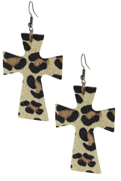 Cross Faux Leather Earrings (More Colors)
