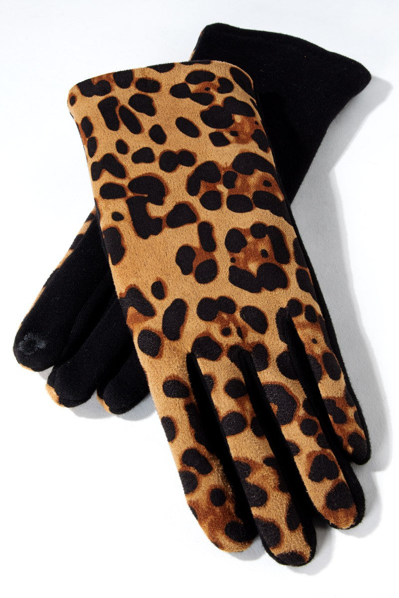 Smart Touch Leopard Print Gloves