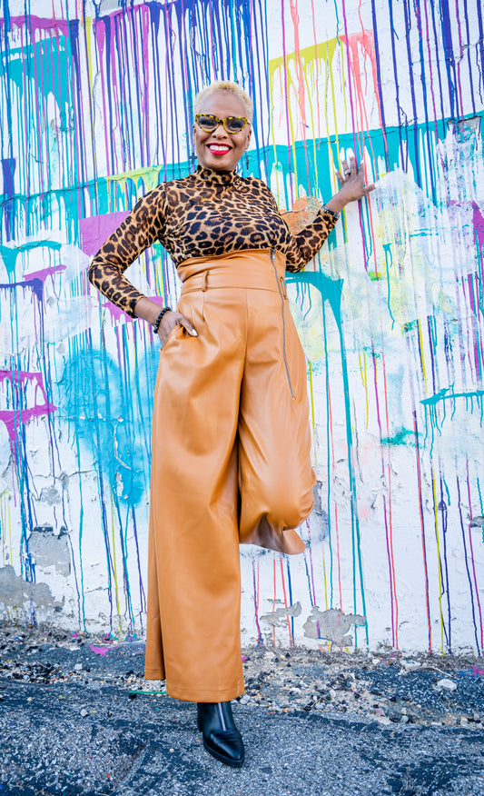 Highly Favored Vegan Leather Wide Leg Pants