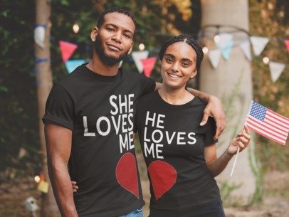 She Loves Me Side-Heart T-shirt