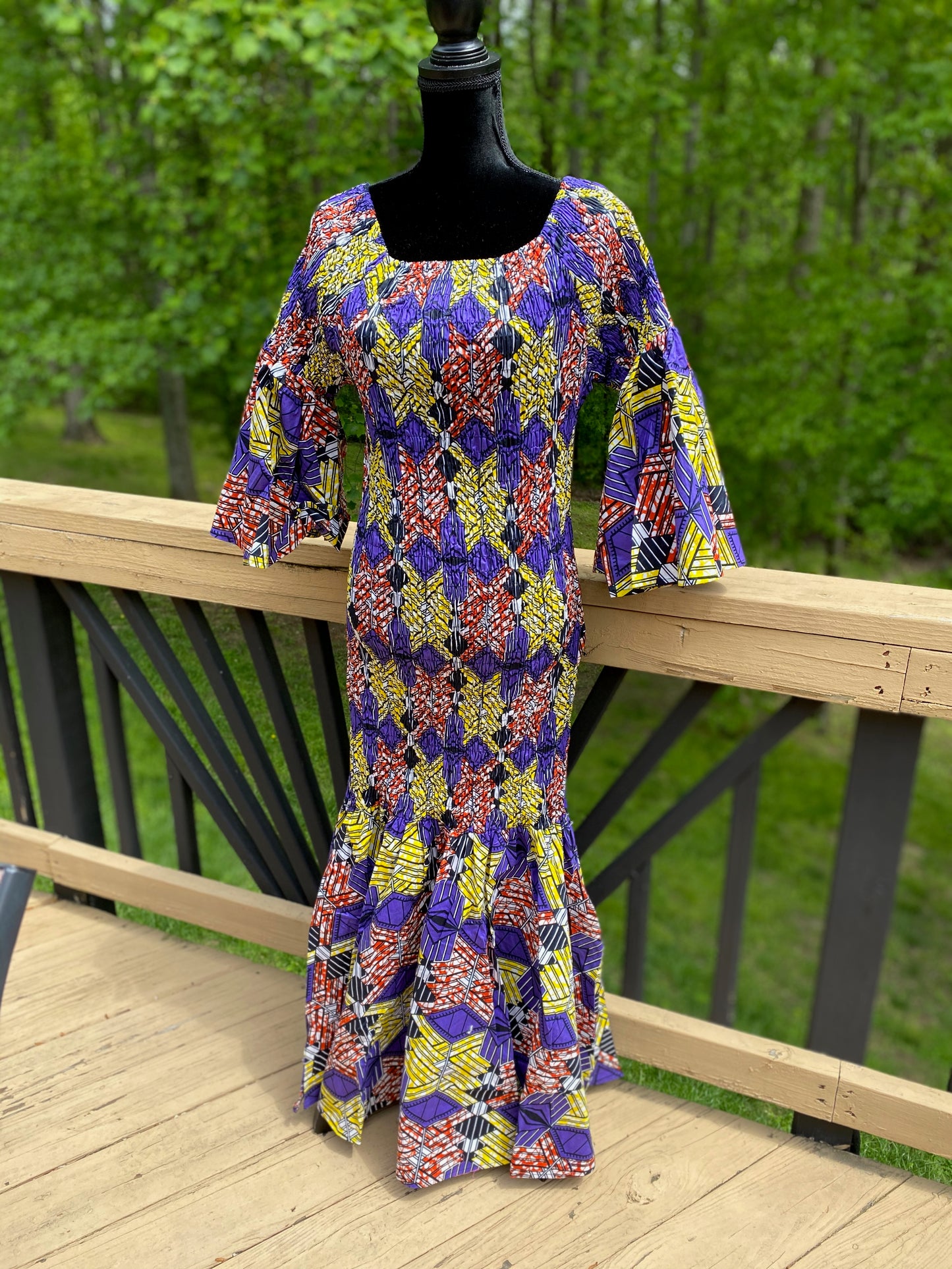 You Are Royal African Print Mermaid Dress w/Headwrap (One Size)