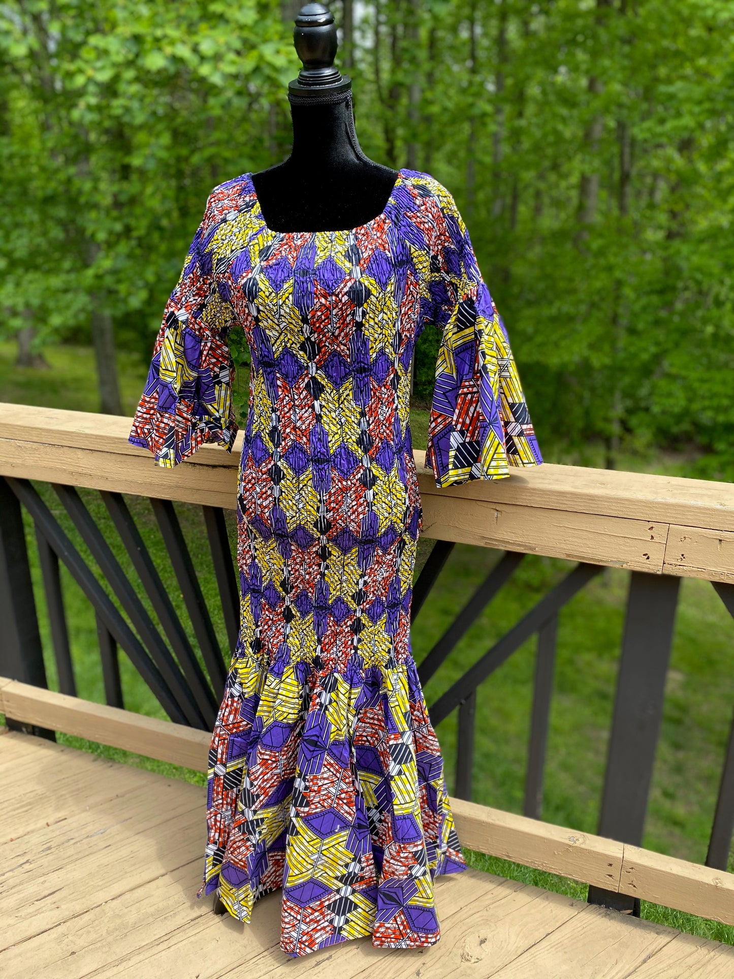 You Are Royal African Print Mermaid Dress w/Headwrap (One Size)