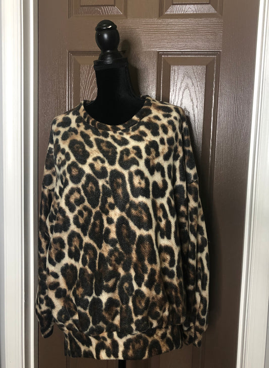 Oversized Leopard Print Top