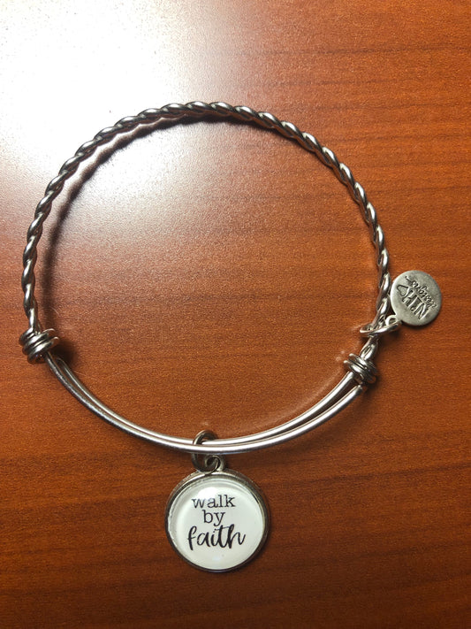 Stainless Steel Walk By Faith Bracelet