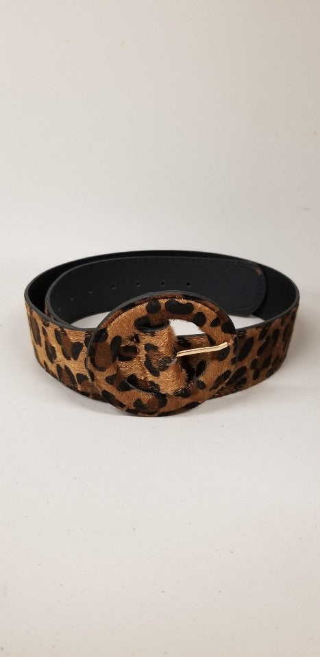 Faux Fur Leopard Belt