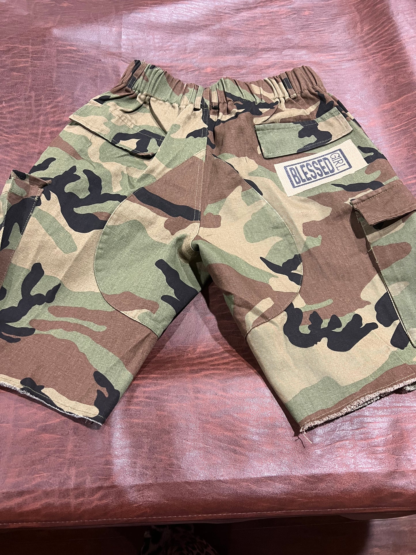 Blessed Girl Camo Shorts