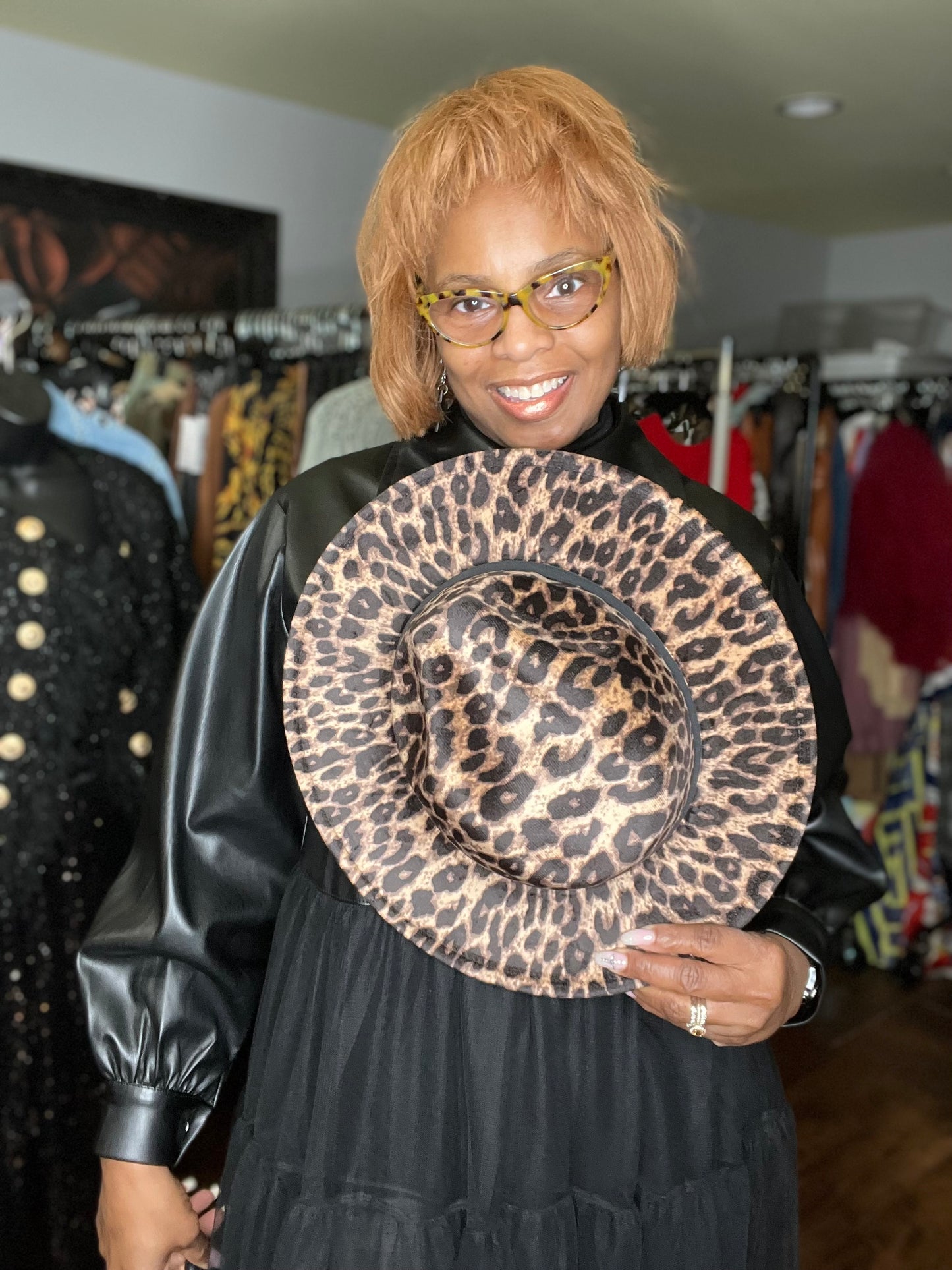 Leopard Fedora w/Black Band