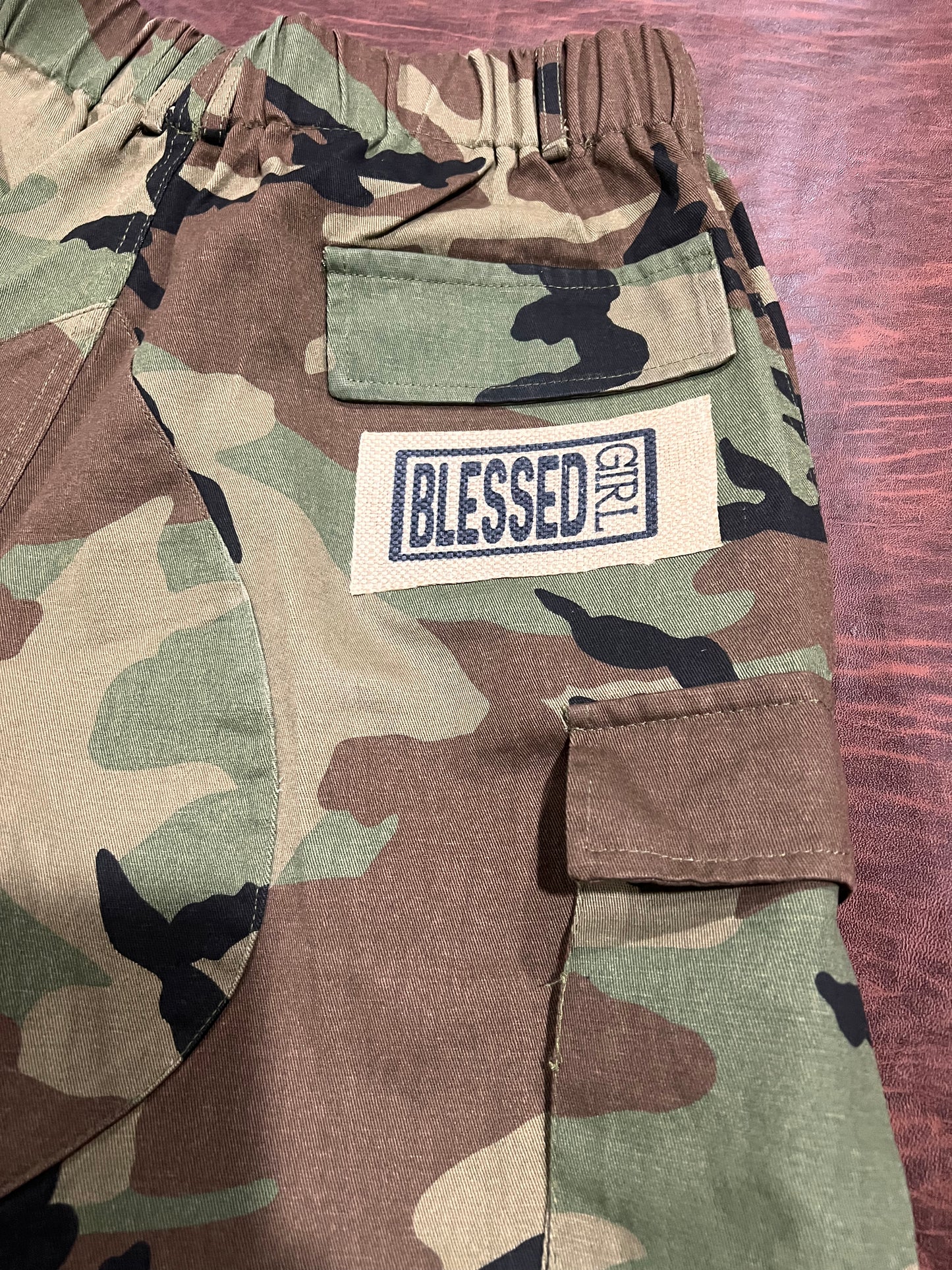 Blessed Girl Camo Shorts