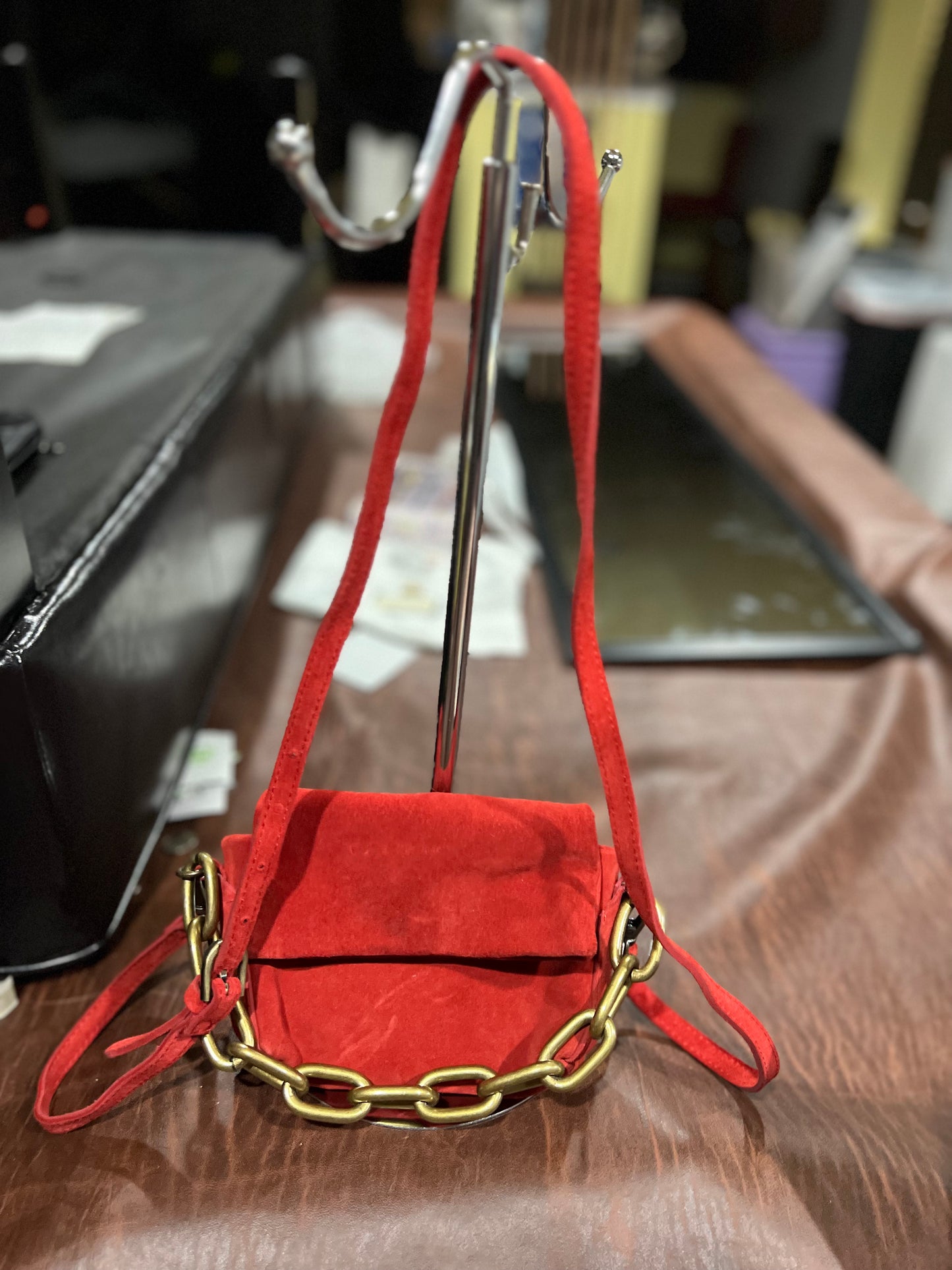 Free People Red Suede Crossbody