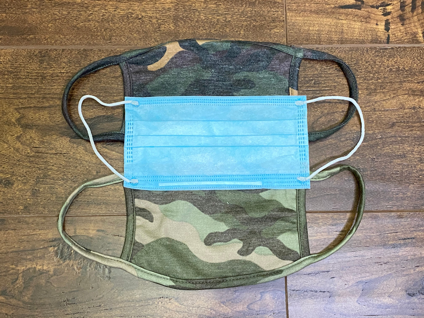100% CAMO PRINT COTTON FACE MASK WITH DISPOSABLE MASK